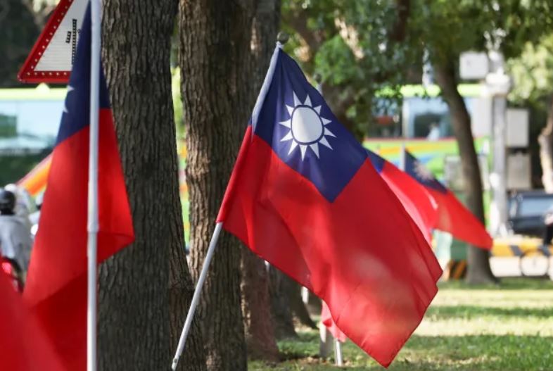 National flags of Taiwan.